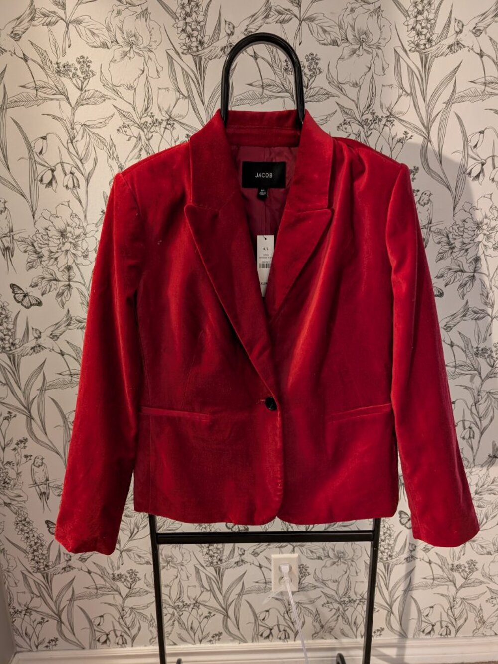 JACOB Red Velvet Blazer Jacket Size Large NWT